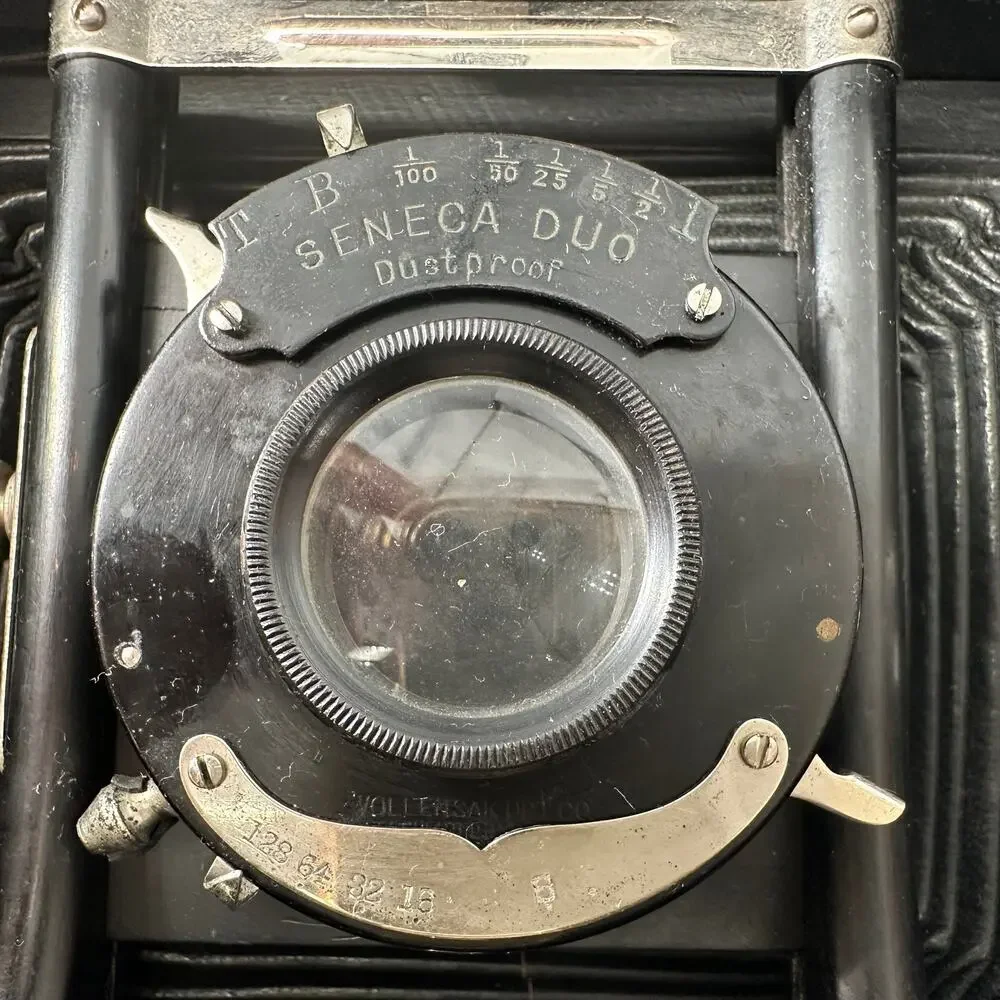 1907 Seneca Chautauqua 4x6 Folding Camera w/ Seneca Duo Shutter + Plate Holders